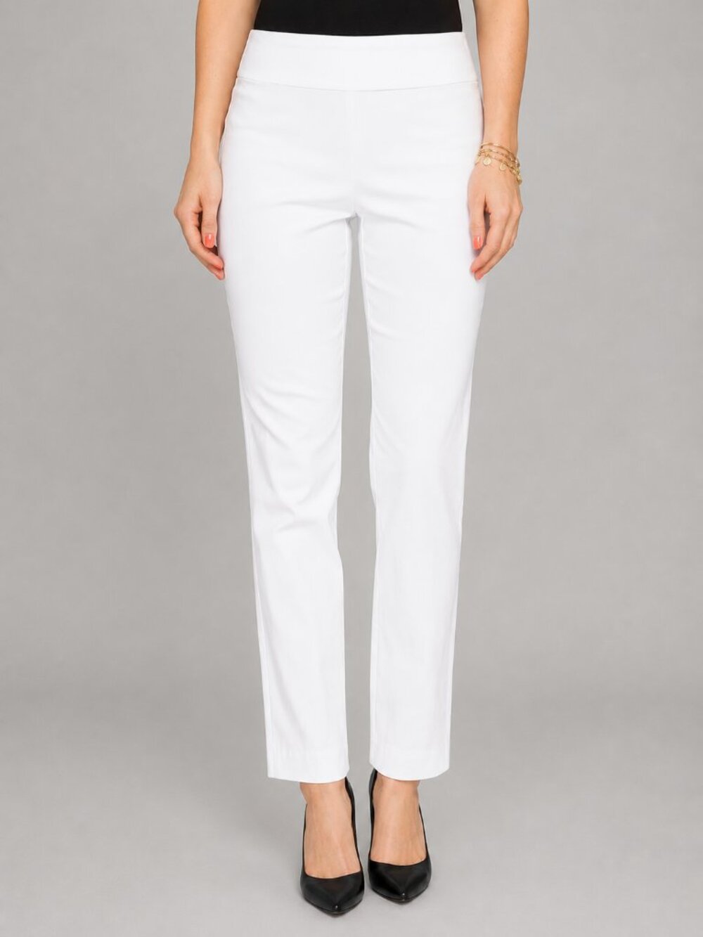 NIC & ZOE Wonder Stretch White Trousers • Straight Leg Pant • Size 6 • NWT